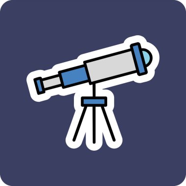 Teleskop. Web simgesi basit illüstrasyon