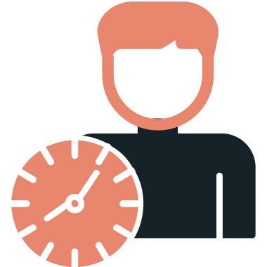 zaman yönetimi simgesi, vektör illüstrasyonu basit tasarım