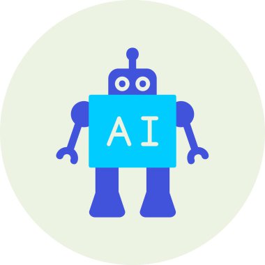 Ai Robot Web simgesi, vektör illüstrasyonu 