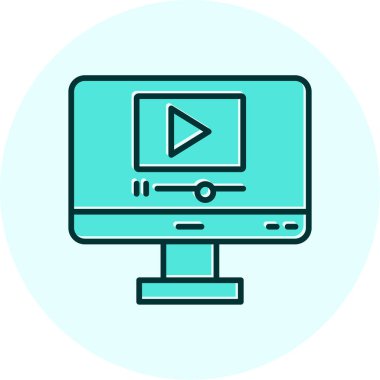 video oynatıcı simgesi, vektör illüstrasyonu basit tasarım