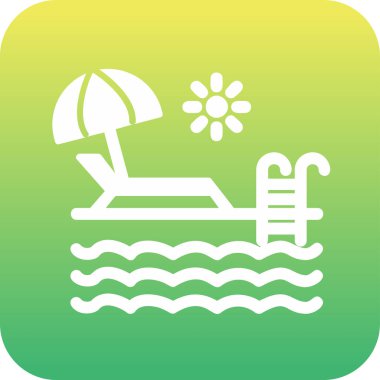 yüzme havuzu ikonu vektör illüstrasyonu