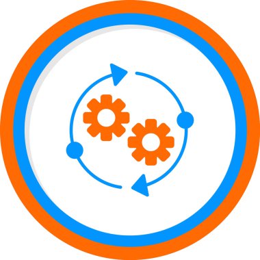 İlerleyin, vitesler. Web simgesi basit illüstrasyon