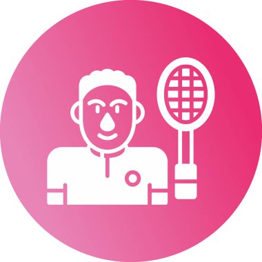 Badminton oyuncusu simgesi, vektör illüstrasyonu