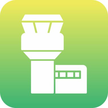 Uçuş Kontrol Kulesi web simgesi, vektör illüstrasyonu 