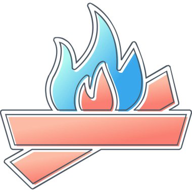 şenlik ateşi simgesi, ağ basit illüstrasyon