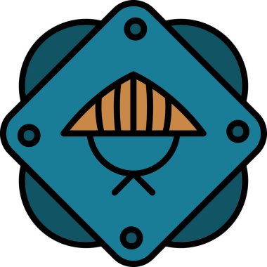 Asya konik şapka vektör illüstrasyonu