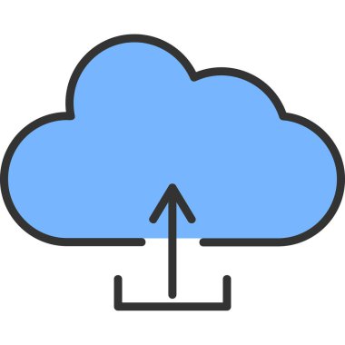 Bulut simge vektör çizim upload          