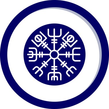 Vegvisir runik pusula simgesi, vektör illüstrasyonu.