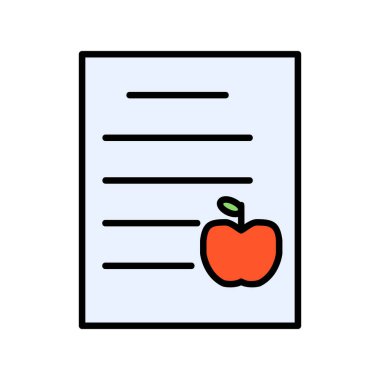 Diyet planı simgesi, vektör illüstrasyonu basit tasarım