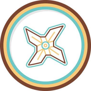 Shuriken simgesinin vektör illüstrasyonu          