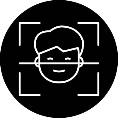 Yüz Tanıma simgesi, vektör illüstrasyonu basit tasarım