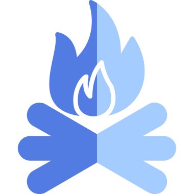 şenlik ateşi simgesi, ağ basit illüstrasyon