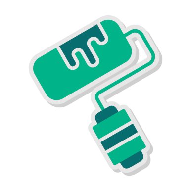  Boya silindiri. Web simgesi basit illüstrasyon