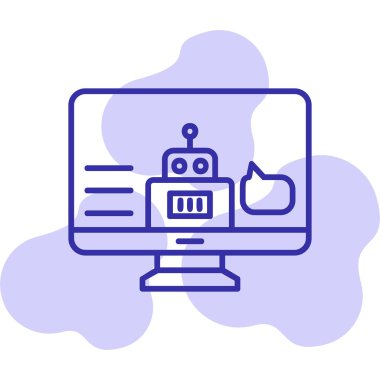 - Asistanım. Web simgesi basit illüstrasyon