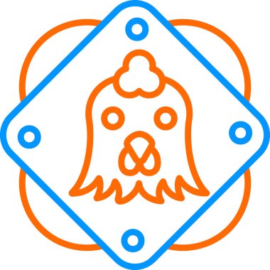 Çin Zodiac Horoz sembolü, vektör illüstrasyonu 