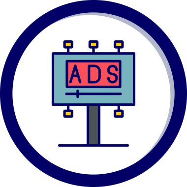 Reklam panosu simgesi, vektör illüstrasyonu basit tasarım