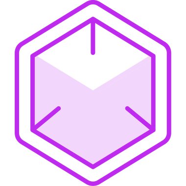 Bir Küp simgesinin vektör illüstrasyonu 