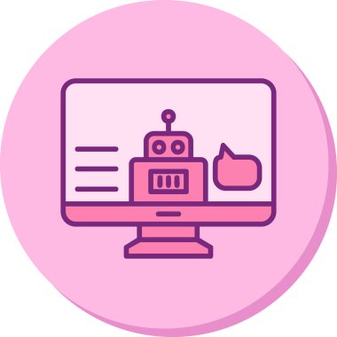 - Asistanım. Web simgesi basit illüstrasyon