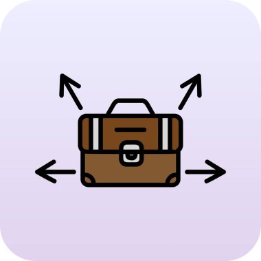 Evrak çantalı kariyer seçimi konsepti simgesi, vektör illüstrasyonu basit tasarım