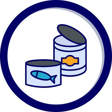 Konserve yemek ikonu. Web için basit illüstrasyon simgesi