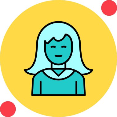 Kadın. Web simgesi basit illüstrasyon