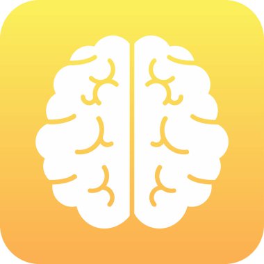 Beyin. Web simgesi basit illüstrasyon 