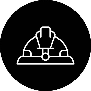 Güvenlik Miğferi Web simgesi, vektör illüstrasyonu