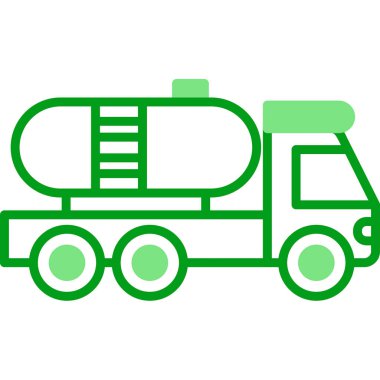 Petrol kamyonu simgesinin vektör çizimi             