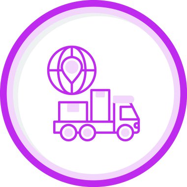 Kamyon ikonu, teslimat konsepti, vektör çizimi. dağılım            