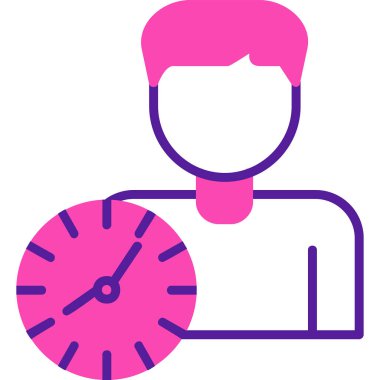 zaman yönetimi simgesi, vektör illüstrasyonu basit tasarım