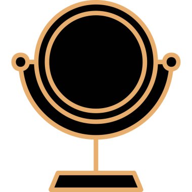 Makyaj aynası simgesi, vektör illüstrasyonu 