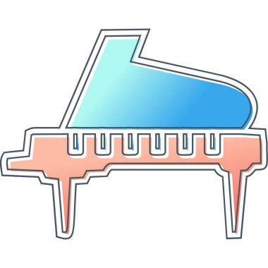 Büyük piyano. Web simgesi basit illüstrasyon