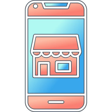 Akıllı telefon web simgesi, vektör illüstrasyonunda çevrimiçi rezervasyon