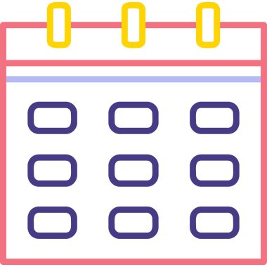 Takvim simgesi, vektör illüstrasyonu basit tasarım