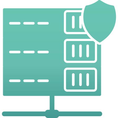 Sunucu Koruma Ağı simgesi basit illüstrasyon              