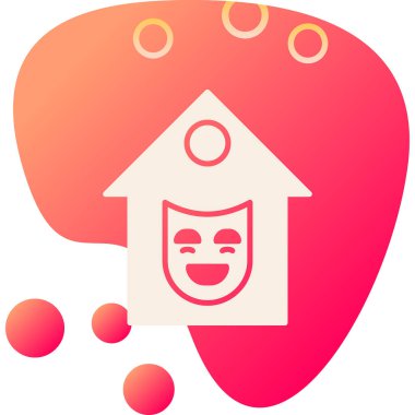 Tiyatro Web simgesi, vektör illüstrasyonu