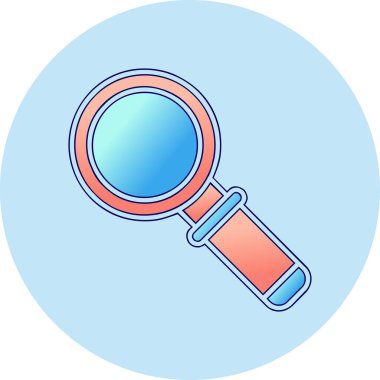 Büyütme cam simgesi, vektör illüstrasyonu 