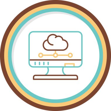 bulut hesaplama web simgesi vektör illüstrasyonu 