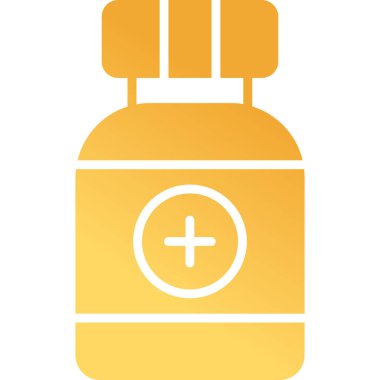 İlaç şişesi. Web simgesi basit illüstrasyon