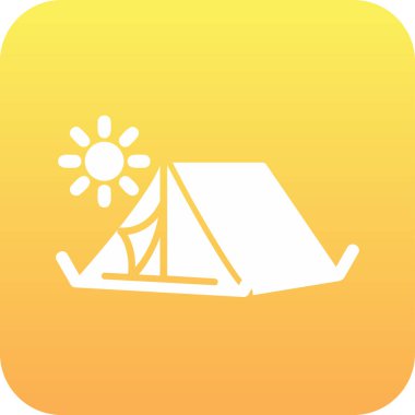 Çöldeki bir kamp çadırı ikonunun vektör çizimi