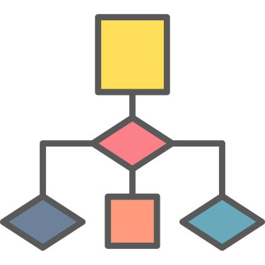 Akış Çizelgesi simgesi, vektör illüstrasyonu             