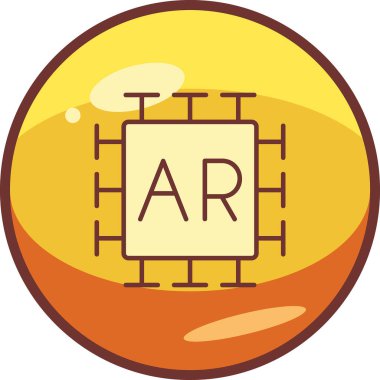 AR, artırılmış gerçeklik simgesi düz illüstrasyon