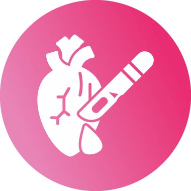 Kalp cerrahisi simgesi, vektör çizimi basit tasarım