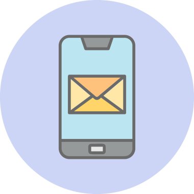 Telefon mesajı simge vektör çizim