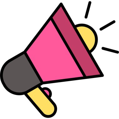 megafon web simgesi, vektör çizim 