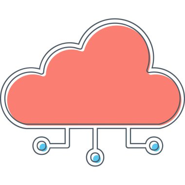 bulut hesaplama web simgesi vektör illüstrasyonu 