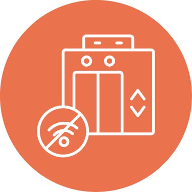 Sinyal ağ simgesi yok, vektör illüstrasyonu  