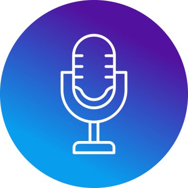 Retro mikrofon simgesi, vektör çizim 