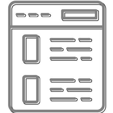 Tarayıcı Kontrol Listesi web simgesi, vektör illüstrasyonu