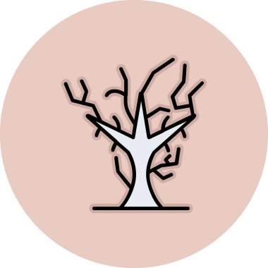 Kuru Ağaç ikonu, vektör illüstrasyonu